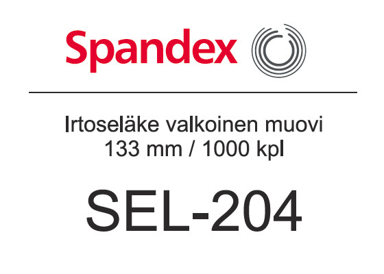 SEL-204 Irtoseläke valkoinen muovi 133mm