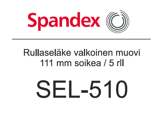 Rullaseläke valkoinen muovi 111mm soikea 5rll