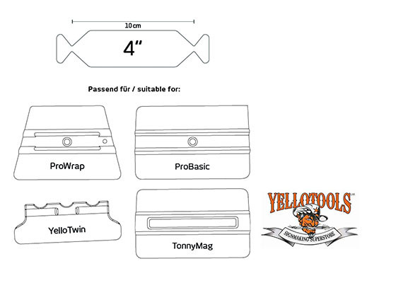 Yello Wings Felt 4" /10cm 5 kpl/pss YELLOTOOLS