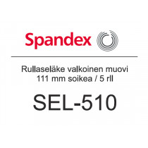 Rullaseläke valkoinen muovi 111mm soikea 5rll