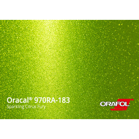 *ORA 970RA-183 citrus fury spark. 152cm (25m/rll) glossy metallic